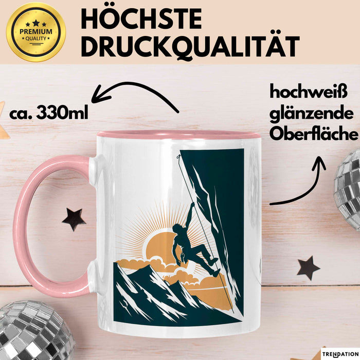 Kletterer Tasse Geschenkidee für Abenteuersuchende Rosa Trendation