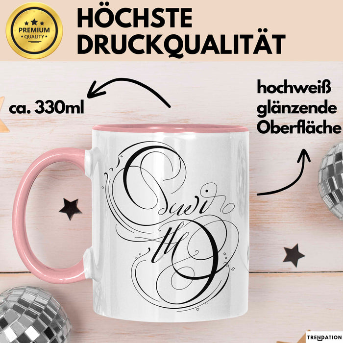 Kalligraf Tasse Geschenkidee für Handlettering Künstler Rosa Trendation