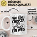 Christa Tasse Geschenk Wo Eine Christa Ist Ist Auch Ein Weg Geschenkidee Becher mit Name Weiß Trendation