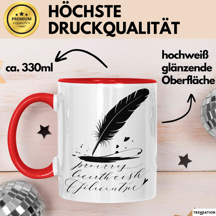 Dichter Tasse Geschenkidee für Reim und Versliebhaber Rot Trendation