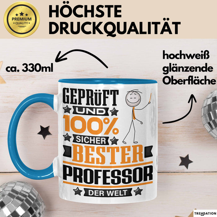 Professor Geschenk Lustiger Spruch für Professor Geschenkidee Bester Professor Der Welt Blau Trendation