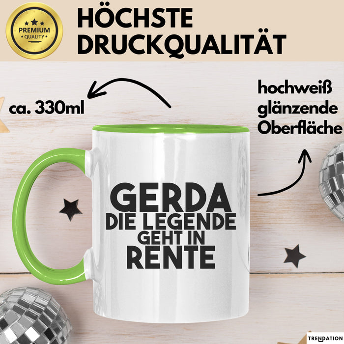Gerda Tasse Gerda – Die Legende Geht In Rente Geschenk