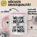 Helga Tasse Geschenk Wo Eine Helga Ist Ist Auch Ein Weg Geschenkidee Becher mit Name Rosa Trendation