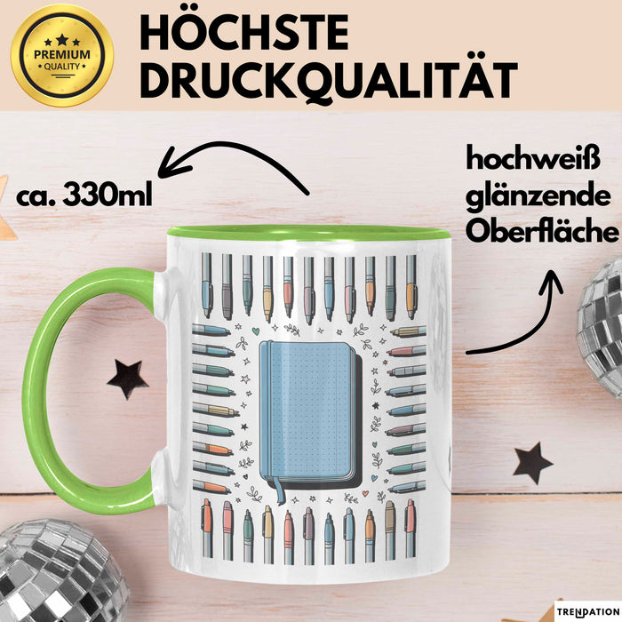Journal Schreiber Tasse Geschenk Lustige Geschenkidee Spruch Für Achtsame Autoren Grün Trendation