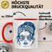Grieche Tasse Geschenk Greek Woman Frau Becher Kaffee-Becher Rot Trendation