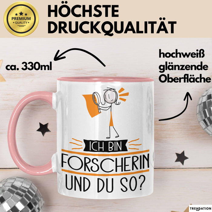 Forscherin Tasse Geschenk Ich Bin Forscherin Und Du So Geschenkidee Lustiger Spruch Becher Rosa Trendation