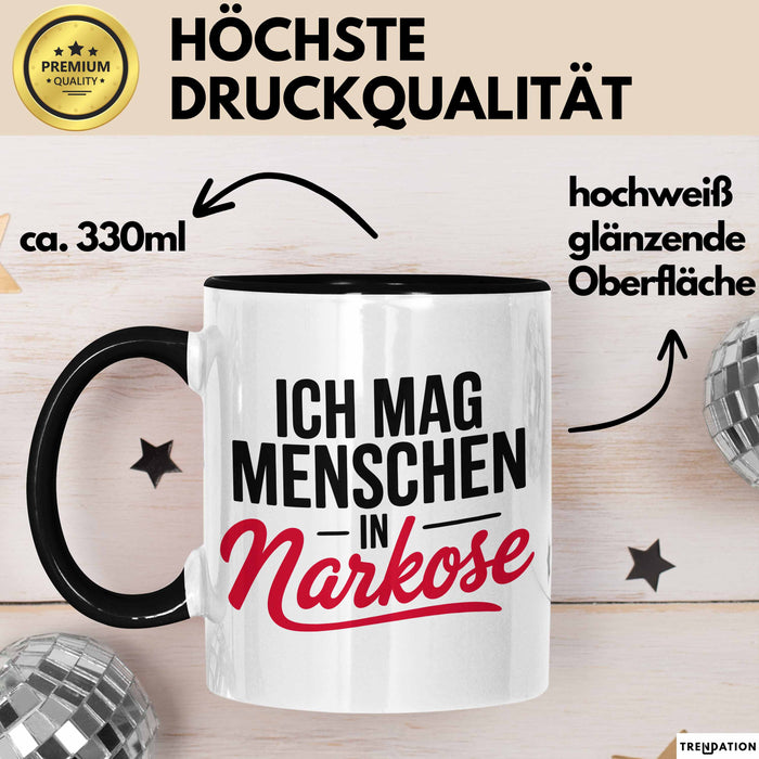 Krankenschwester Pflege Betreuung Tasse Geschenk Lustige Geschenkidee Spruch Ich Mag Menschen In Narkose Trendation