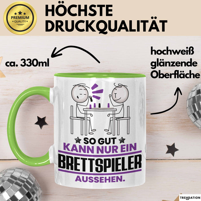 Brettspieler Geschenk Tasse So Gut Kann Nur Ein Brettspieler Aussehen Geschenkidee Kaffee-Becher Grün Trendation