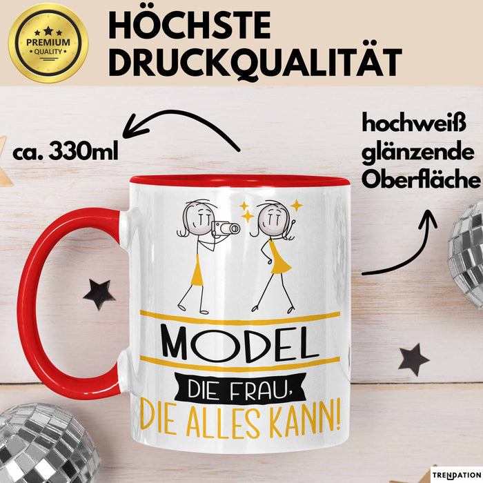 Model Geschenk Tasse Becher Die Frau Die Allen Kann Geschenkidee für eine Model Lustig Rot Trendation