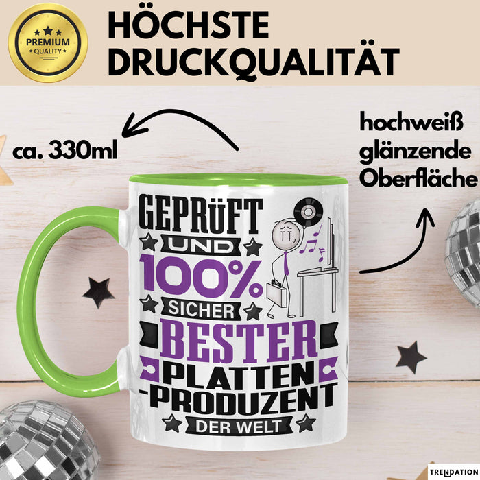 Plattenproduzent Geschenk Lustiger Spruch für Plattenproduzent Geschenkidee Bester Plattenproduzent Der Welt Grün Trendation