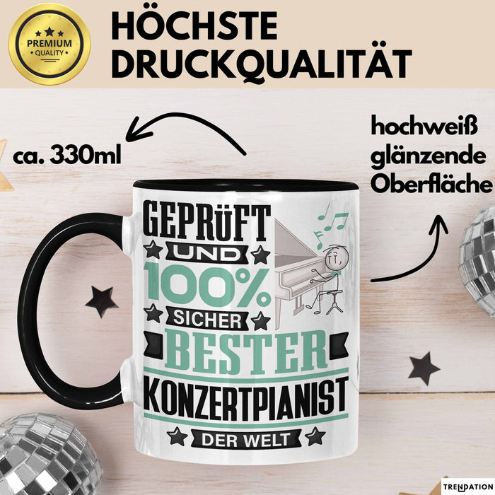 Konzertpianist Geschenk Lustiger Spruch für Konzertpianist Geschenkidee Bester Konzertpianist Der Welt Schwarz Trendation
