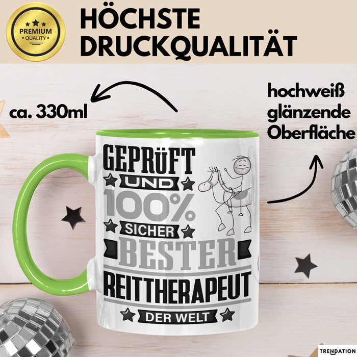 Reittherapeut Geschenk Lustiger Spruch für Reittherapeut Geschenkidee Bester Reittherapeut Der Welt Grün Trendation