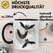 Halloween Tasse Geschenk Fledermäuse Vollmond Grafik Geschenkidee Schwarz Trendation