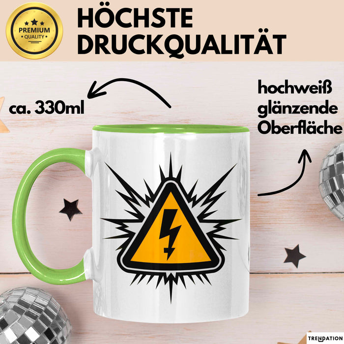 Elektriker Tasse Geschenkidee Elektrotechniker Lustig Geschenkidee Lustig Grün Trendation