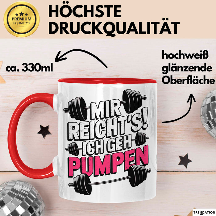 Gewichtheben Tasse Geschenk Ich gehe Gewichte heben Geschenkidee Lustig Rot Trendation