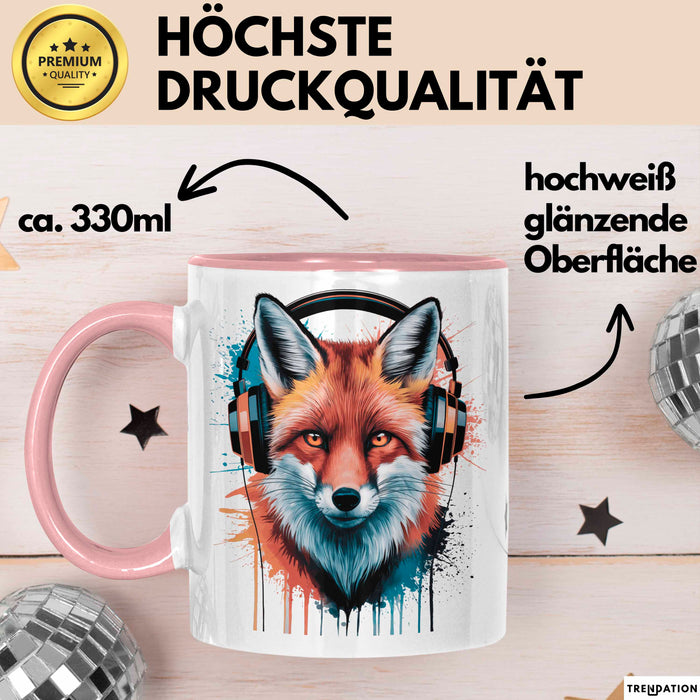 Fuchs Tierliebhaber Tasse Geschenk Lustige Geschenkidee Spruch Rosa Trendation