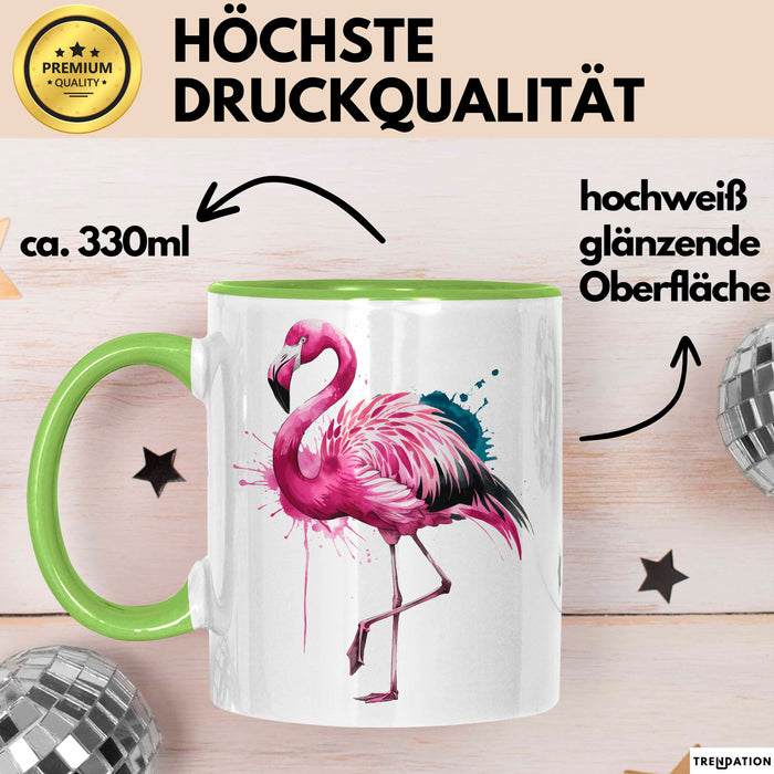 Flamingo Tier Tasse Geschenk Lustige Geschenkidee Spruch Grün Trendation