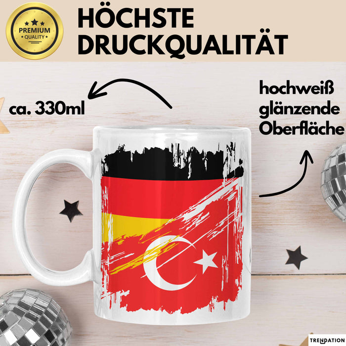 Türkei Deutschland Flagge Halb Deutscher Halb Türke Fußball Germany 2025 Europa Turkey Weiß Trendation