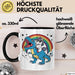 Einhorn Liebhaber Tasse Geschenk Einhorn Reitet Auf Dinosauriere T-Rex Dino Frauen Geschenk Trendation