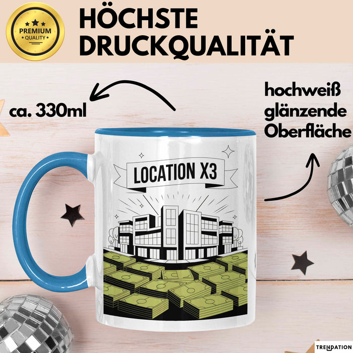 Immobilien Investor Tasse Geschenk Lustige Geschenkidee Spruch Für Immobilien Profis Blau Trendation