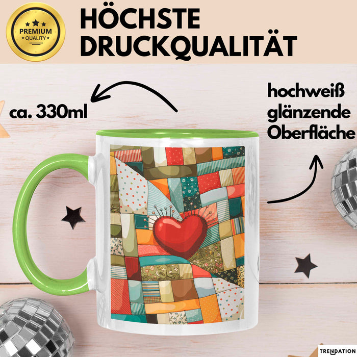 Quilter Tasse Geschenk Lustige Geschenkidee Spruch Für Patchwork Fans Grün Trendation