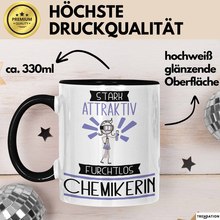 Chemikerin Tasse Geschenk Becher Stark Attraktiv Furchtlos Chemikerin Lustige Geschenkidee Trendation