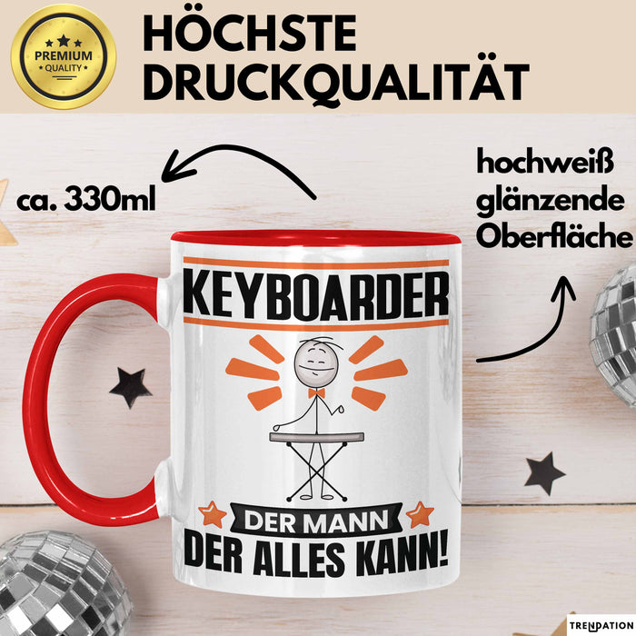Keyboarder Tasse Geschenk für Keyboarder Der Mann Der Alles Kann Geschenkidee zum Geburtstag Rot Trendation