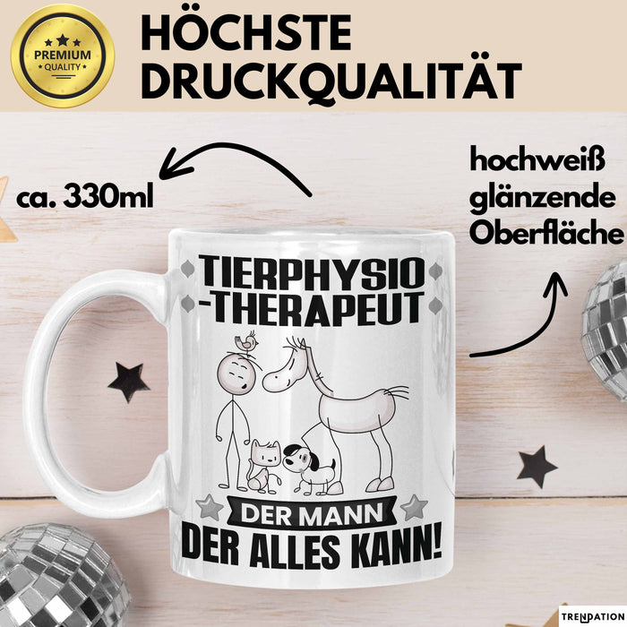 Tierphysiotherapeut Tasse Geschenk für Tierphysiotherapeut Der Mann Der Alles Kann Geschenkidee zum Geburtstag Weiß Trendation
