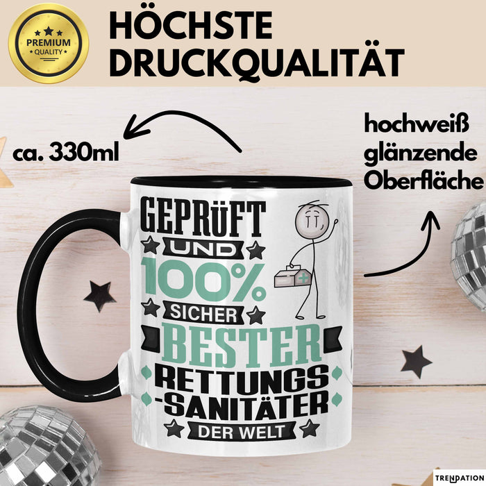Rettungssanitäter Geschenk Lustiger Spruch für Rettungssanitäter Geschenkidee Bester Rettungssanitäter Der Welt Schwarz Trendation