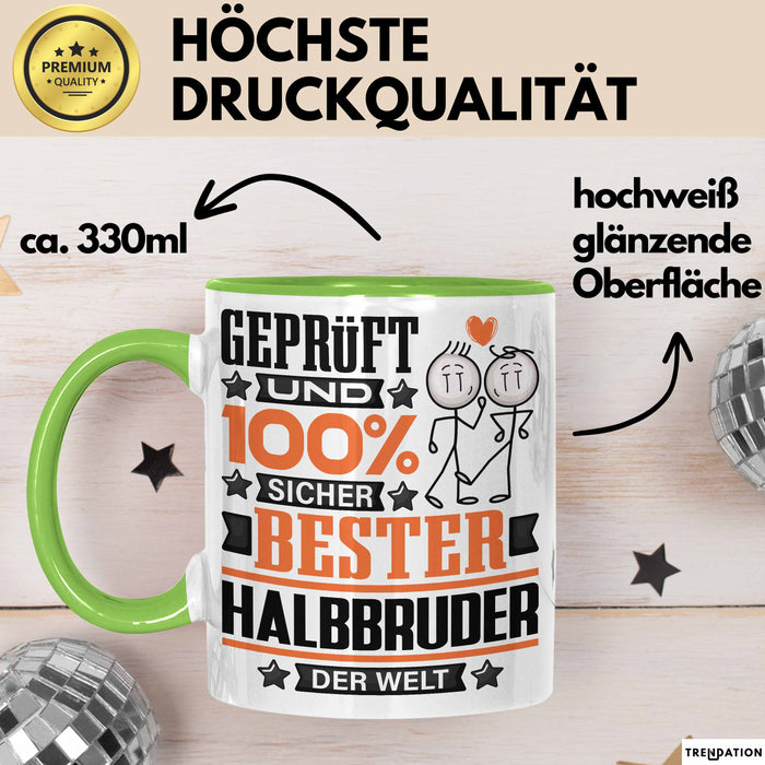Halbbruder Geschenk Lustiger Spruch für Halbbruder Geschenkidee Bester Halbbruder Der Welt Grün Trendation