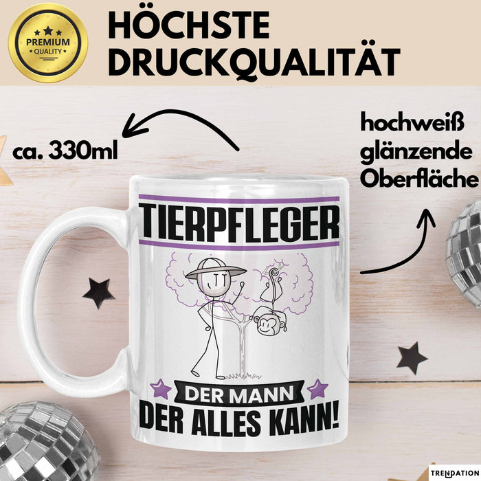 Tierpfleger Tasse Geschenk für Tierpfleger Der Mann Der Alles Kann Geschenkidee zum Geburtstag Weiß Trendation