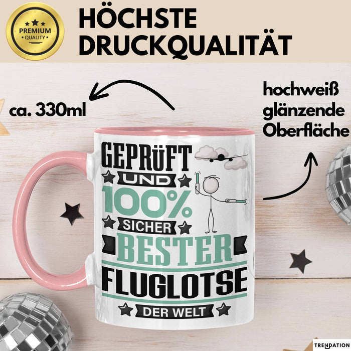 Fluglotse Geschenk Lustiger Spruch für Fluglotse Geschenkidee Bester Fluglotse Der Welt Rosa Trendation