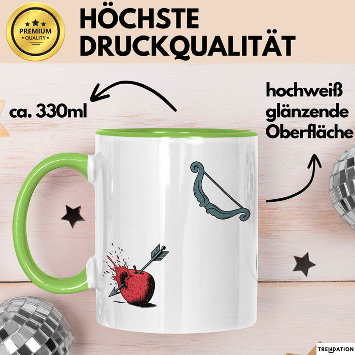 Bogenjäger Tasse Geschenkidee Bogenschütze Lustiger Spruch Geschenkidee Lustig Grün Trendation