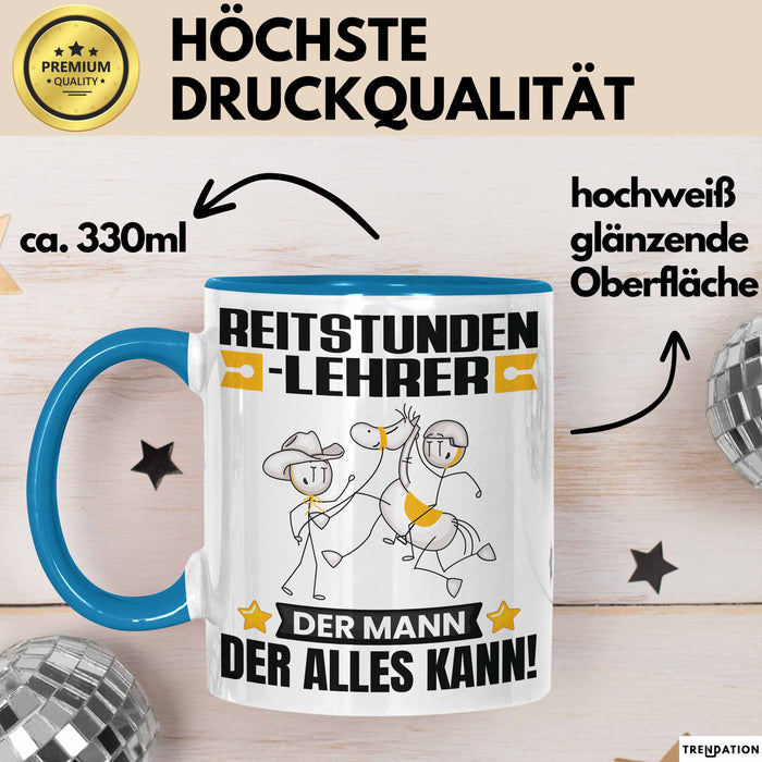 Reitstundenlehrer Tasse Geschenk für Reitstundenlehrer Der Mann Der Alles Kann Geschenkidee zum Geburtstag Blau Trendation