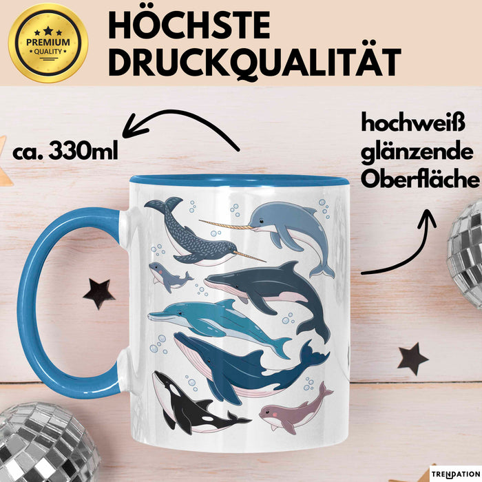 Wal Tier Tasse Geschenk Lustige Geschenkidee Spruch Blau Trendation
