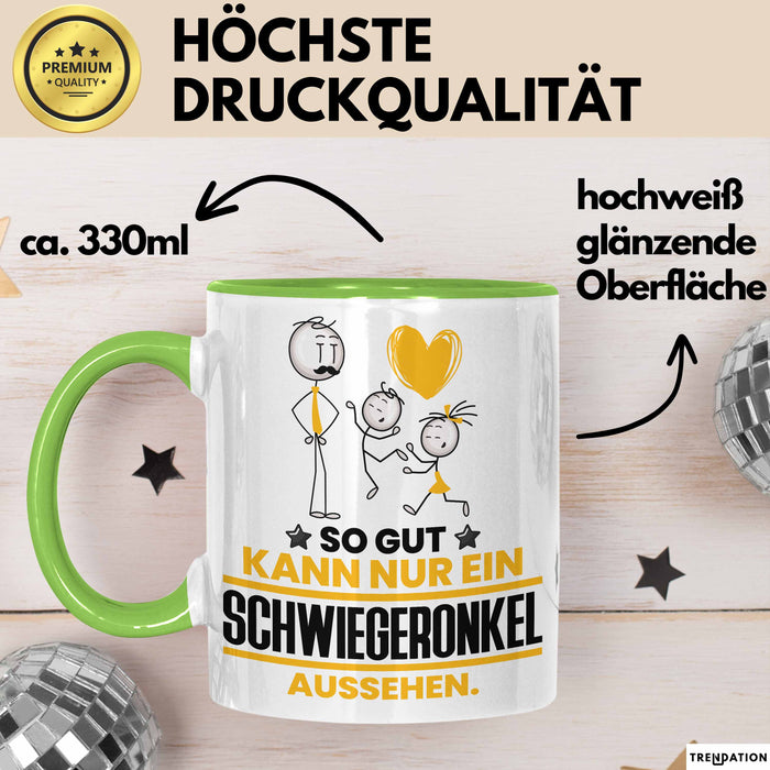Schwiegeronkel Geschenk Tasse So Gut Kann Nur Ein Schwiegeronkel Aussehen Geschenkidee Kaffee-Becher Grün Trendation