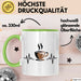 Kaffee Junkie Tasse Geschenkidee für Koffeinliebhaber Grün Trendation