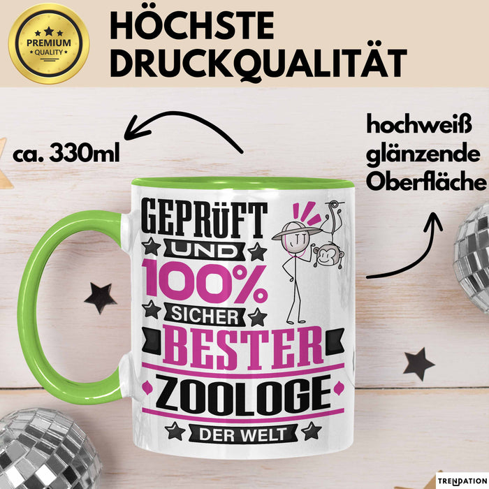 Zoologe Geschenk Lustiger Spruch für Zoologe Geschenkidee Bester Zoologe Der Welt Grün Trendation