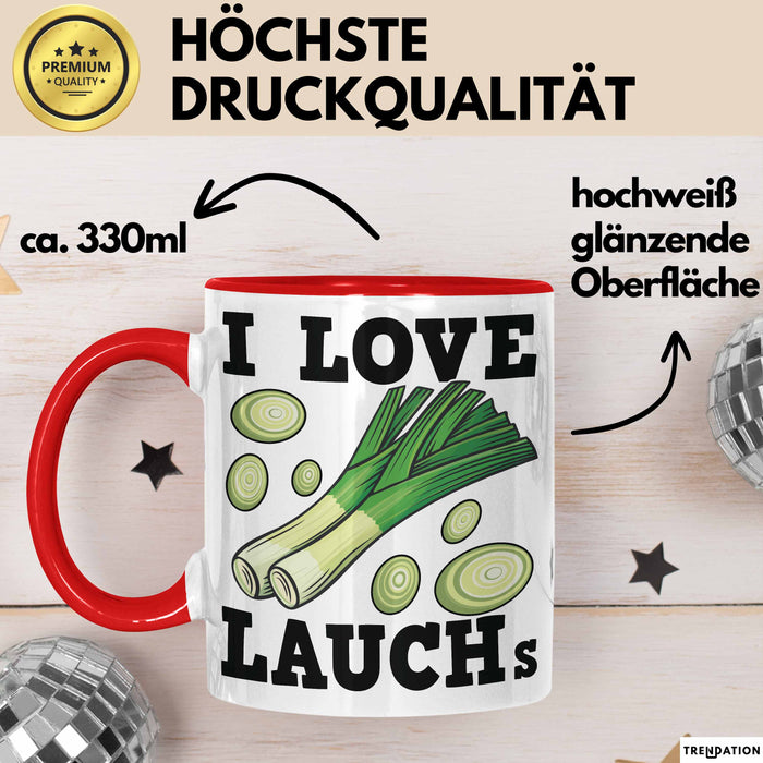 I Love Lauchs Tasse Geschenk Jogger Fitness Fun Spass Rot Trendation