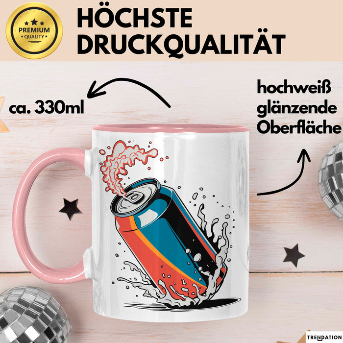Softdrink Fan Tasse Geschenkidee für Limo und Cola Liebhaber Rosa Trendation