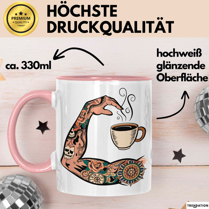 Tattoo Sammler Tasse Geschenkidee für Tinten Fanatiker Rosa Trendation