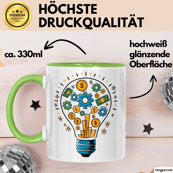 Unternehmer Tasse Geschenk Lustige Geschenkidee Spruch Für Business Träumer Grün Trendation