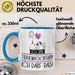 Geschenk für Tierheimvolontärin Tasse Lustige Geschenkidee Geburtstag Ich Bin Tierheimvolontärin Ich Darf Das Blau Trendation