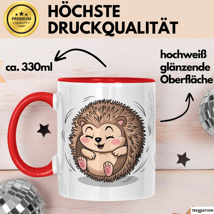 Igel Liebhaber Tasse Geschenkidee für Tierfreunde Rot Trendation