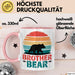 Retro Bruder Bär Tasse Geschenk Lustige Geschenkidee Spruch Rosa Trendation