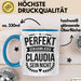 Claudia Tasse Geschenk Perfekt Sein Kann Jeder Geschenkidee Geburtstag Blau Trendation