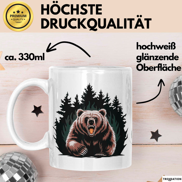 Bärenliebhaber Tasse Geschenkidee für Naturliebhaber Weiß Trendation