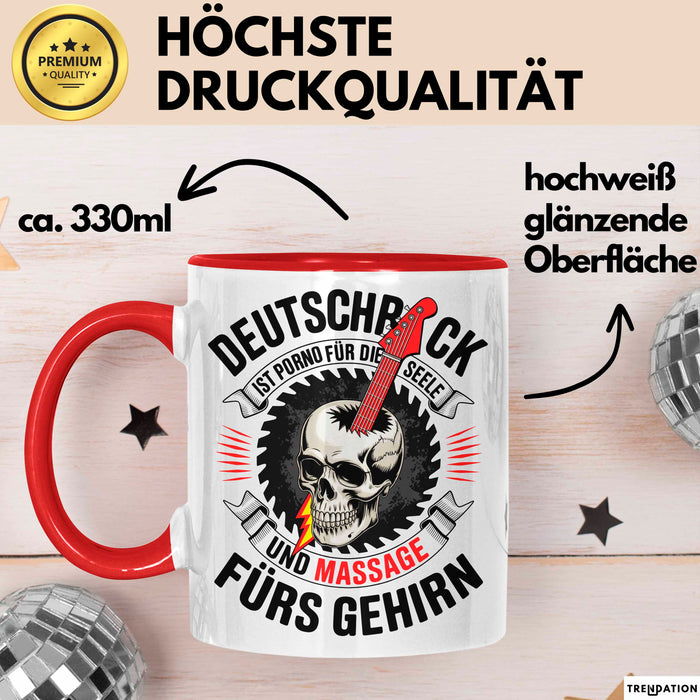 Deutsche Rockmusik Tasse Geschenk Lustige Geschenkidee Rot Trendation