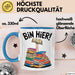 Buchleser Bücher Lesen Tasse Geschenk Lustige Geschenkidee Spruch Bin Hier Blau Trendation