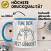 Mut Witzige Tasse Geschenk Zwei Pinguine Herz Süßes Design Mutig Blau Trendation